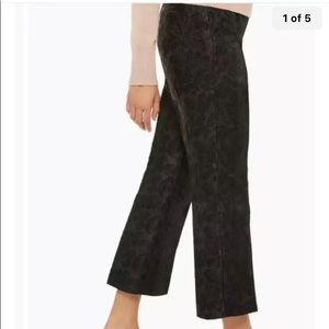 Kate Spade black metallic jacquard flare pant Size 4